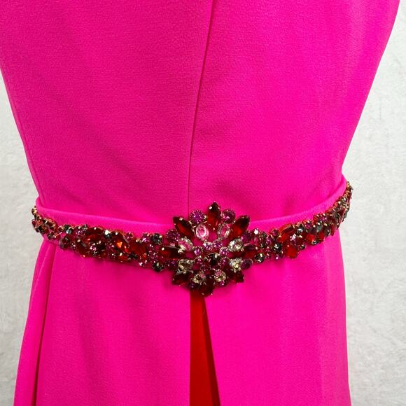 NWT Sachin + Babi Daniella Gown Electric Pink Formal Wedding Guest Column Size 4 - Picture 4 of 14